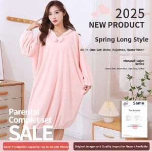 Winter Warm Thick Hooded Long Sleeves Bathrobe