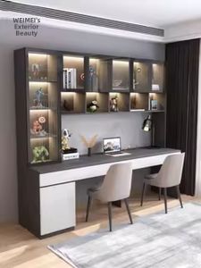 Weimei | Twin Modern Luxury Computer and Study Desk with Shelves