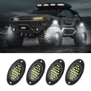 4pcs 24LED Rock Lights Kit Car Atmosphere Lamp for Offroad Truck SUV 4x4 ATV Jeep Neon Underbody Underglow Trail Rig Light
