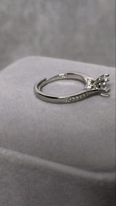 Cincin Wanita Adjustable Terbuka Enam Cakar Klasik Titanium Anti Karat High Quality - Avrelis A7