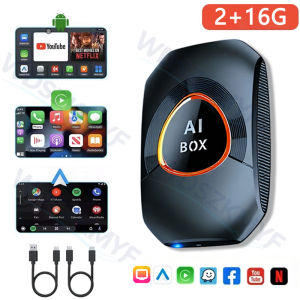 Ai Box CarPlay Android15 Wireless CarPlay/Android Auto 4in1 Plug and Play 2GB+16GB For VW Toyota Mazda Hyundai Ford Haval GMC