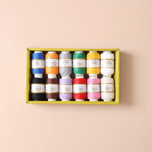 12Color 500M Sewing Thread Polyester Sewing Thread Set Strong And Durable for Sewing Machine Hand Repair Use