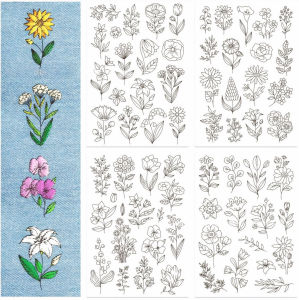 Water Soluble Stabilizer Embroidery Patterns Stitch and Sew Embroidery Transfer Paper Kit Flower Floral Daisy Butterfly Design
