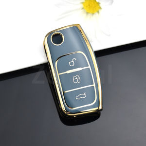 Soft TPU Car Key Case New Full Cover For Ford Focus 2 C-Max S-Max Ka Mondeo Galaxy Fiesta Flip Folding Key Bag Auto Accessories
