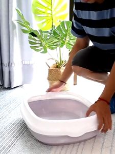 ROYAL PET PARADISE Kotak Kotoran Kucing Bulat - Tempat Toilet Kucing - Jam Pasir Kucing Tanpa Sekop