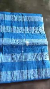 ผ้าฟาง เต๊นท์ ผ้าใบริ้วฟ้า-ขาว บลูชีท ขนาด หลายขนาด  gc99