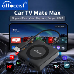 OTTOCAST Car TV Mate C4 Wireless Android Auto CarPlay Adapter Support for HDMI input Video Converter for TV Sticks Game Consoles