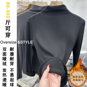 plus Size Womens Soft Thickened Knitwear Half High Collar Inner Wear Casual Comfortable Korean Style Polyester Long Sleeve Top