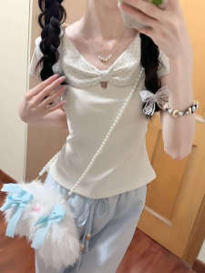 Áo Thun Tay Ngắn Phong Cách Hàn Quốc Dành Cho Nữ Mùa Hè Mới Ôm Vừa Vặn Cổ Búp Bê Màu Tương Phản Chất Liệu Cotton Pha Trộn