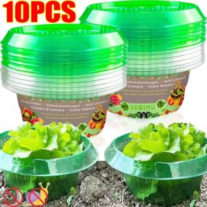 10ชิ้นที่ปลูกผักแหวนป้องกันทากต้นไม้ปกหอยทากปกป้องกระถางต้นไม้สีเขียวกระถางดอกไม้เครื่องมือทำสวนดักสัตว์รบกวนควบคุมศัตรูพืช