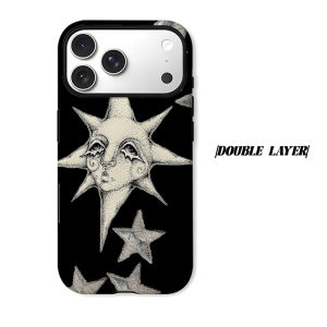 Vintage Star Face Graphic Phone Case for iPhone 18 17 16 15 14 13 12 11 Air Pro Max Plus Double-layer Cover