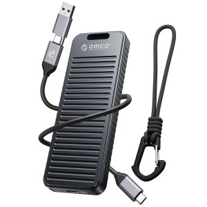 ORICO M.2 NVME SSD Enclosure 10Gbps with Lanyard M.2 NVMe/SATA Dual Protocol Enclosure PCIe NVMe Adapter 4TB PCIe/NGFF B&M Key Case Shockproof & Drop-proof for Outdoor Travel (OXS)