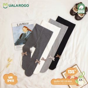 Quần tất cho bé Ualarogo 1-6 tuổi vải Cotton Ceiling ấm áp co giãn mềm mịn thoáng khí có bàn 2411