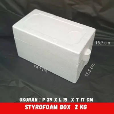 Styrofoam Box 2KG / Ukuran P. 28cm L. 15cm T. 16cm/ Fish 2 kg / Cooler / Box Sterofoam Ikan Cupang