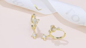 MISEFF S925 Sterling Silver Earrings Exquisite 18K Gold-Plated Earrings Original Fashion Jewelry Birthday Gift For Women