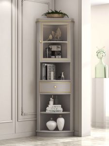 Nordic Style Accessible Luxury Artistic Style Solid Wood Corner Cabinet Living Room High Grade Gray Corner Cabinet Minimalist Clothes Closet Bedroom Locker