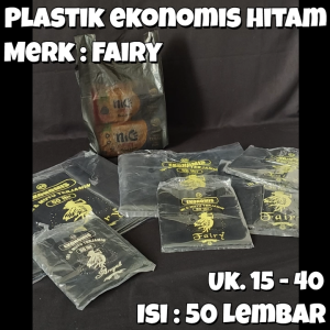 Kantong Plastik / Kresek HD Hitam Ekonomis FAIRY Ukuran 17 Isi 50 Lembar