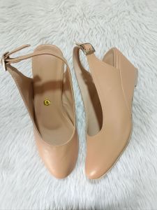 Angelica white sandals wedge heel ankle strap