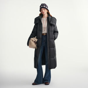 DUSHU | Detachable Hood Quilted Warm Womens Down Coat