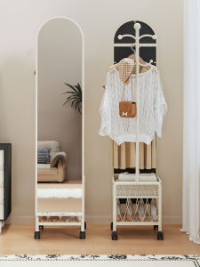 QYLIFE | Cream Style Rotatable Full-length Mirror and Hanger