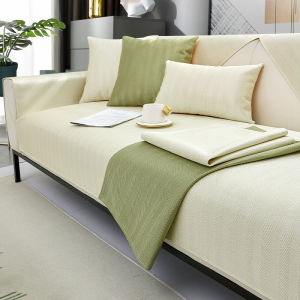 Ice Silk Sofa Cushion Summer Cool Mat Anti-Slip Leather Sofa Cover New 2025 Luxury Sensation Cool Pad Cloth Modern Simple Style