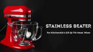 Stainless Steel Beaters for Kitchenaid Stand Mixer 4.5-5Qt Tilt-Head Paddle Attachment for Kitchenaid Mixer Polished Flat Beater for KitchenAid-Dishwasher Safe by Hozodo
