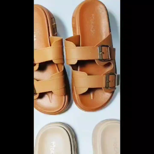 Sandal Slop Wedges Jelly Karet Ban 2 Gesper Kotak MKY V513-1 37-41