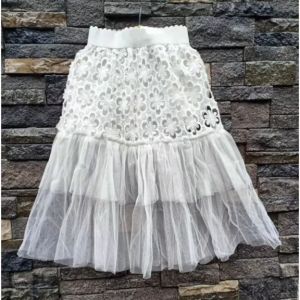 ROK BAWAHAN ANAK PEREMPUAN IMPORT SKIRT LACE TILLE WHITE MERMAID
