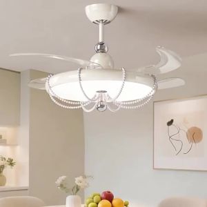 OUCHAO | Đèn Quạt Trần Đa Màu Điều Chỉnh Nhiệt Độ Ít Ồn cho Phòng Ăn và Phòng Ngủ