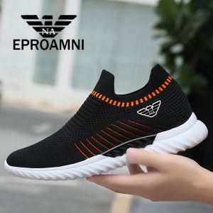EPROAMNI Mens Casual Running Shoes with Heightening Design Fly Knit Mesh Upper Lightweight Sporty Couple Style Footwear