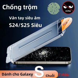 2 Miếng Bảo Vệ Màn Hình Vân Tay Siêu Âm Cho Samsung Galaxy S25/S24/S23/S22/S21 Ultra 5G Kính Cường Lực Chống Nhìn Trộm Với Công Cụ Lắp Đặt Tự Động