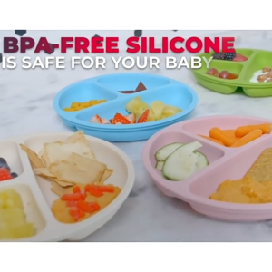 6PCS Baby Silicone Tableware Kids Utensil Bib Straw Cup Bowl Suction Plate Feeding Essential Set