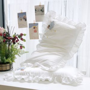 60 Cotton Satin Long-Staple Cotton Exquisite Kids Baby Cute Princess Style 30X50 Children Latex Pillow Case