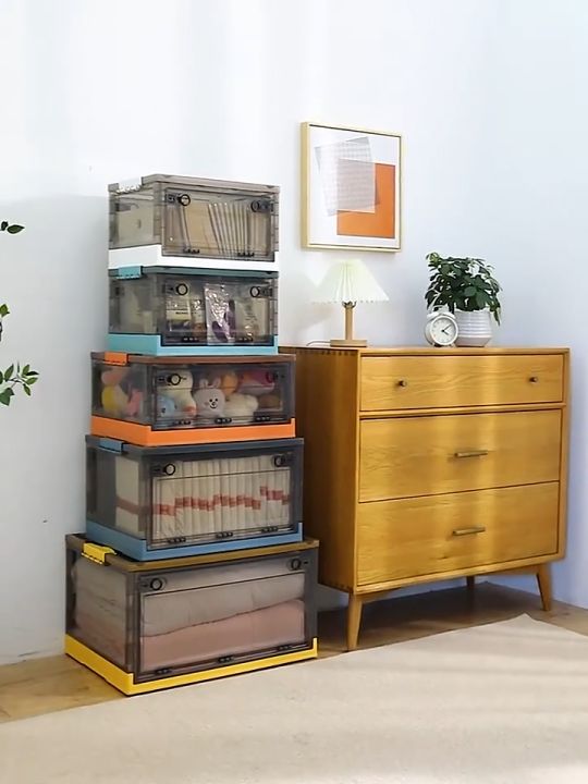 LEMARI PAKAIAN PLASTIK STORAGE BOX LIPAT | FOLDING CONTAINER BOX TEMPAT ...