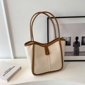 Fashionable Versatile Casual Commuter Womens Tote Bag 2025 New Style Single Shoulder Bag Soft PU Leather Zipper Closure