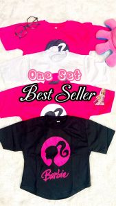 SETELAN VIRAL ANAK PEREMPUAN BARBIE VIRAL KAOS LENGAN PENDEK DAN CELANA JOGER USIA 6 BULAN - 5 TAHUN