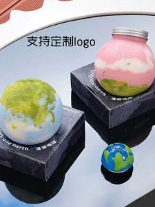 Popular 400ml PET Ball Shaped Yogurt Earth Cup with Lid Mountain Wild Pudding Dessert Cup Beverage Disposable Plastic Cup