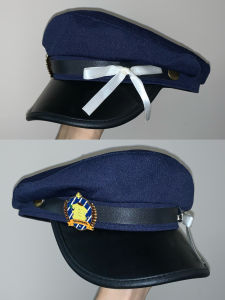Adorable Fashionable Navy Beret Hat with Bow Tie Versatile Sweet Cool Butterfly Knot Cap Face Slimming Cotton Short Brim Hat