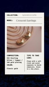 LILY & CANARY : CRESCENT earrings ต่างหู เสี้ยวพระจันทร์