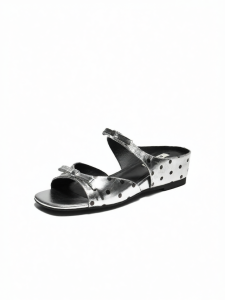 Belle | Genuine Leather Bow Polka Dot High Heel Sandals Internal Lift