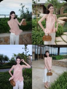 THROUS | Áo Blouse Dễ Thương Tay Hơi Lycell
