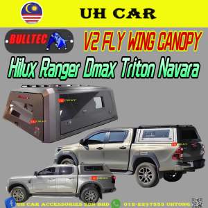 (Bulltec V2) Ranger T6 T7 T8 T9 Hilux Vigo Revo Rogue Triton Dmax Navara Np300 Pro4x Pro 4x Fly Wing Metal Canopy
