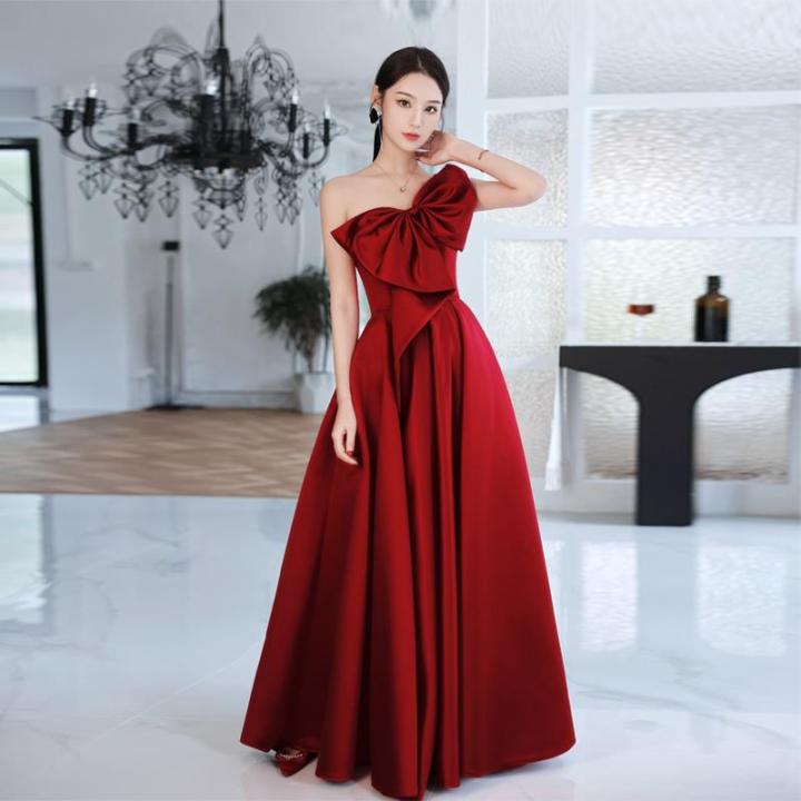 Satin gown sale for party