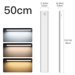 Cold-Warm-Natural White Dimmable LED Bar Light Tube Lamp 5V USB Rechargeable With PIR Motion Sensor For Cabinet Wardrobe Kitchen