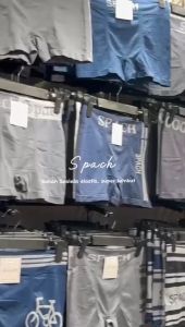 6Pcs Boxer SPACH Men M019 Seamless Motif / CD Pria Dewasa / Motif Polos Garis / Warna Random