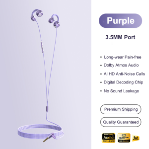 Newmsnr | NEW Clip-on Type C&3.5mm Wired Headphones HIFI Sound Sports Earbuds Handfree Gaming Headsets With HD Mic Earphones For Samsung