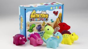 1/6Pcs Dinosaur Baby Bath Toys Light-Up Floating Bath Toys Set For Boys Girls Children Preschool Bathtub Bathroom Toy