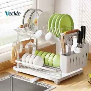 Veckle 2-Tier Dish Rack Organizer with Drainer Plates: A Comprehensive Guide