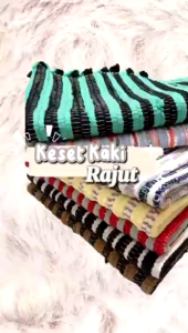 KESET KAKI TENUN RAJUT - KESET ANYAM RAJUT MURAH ANTI SLIP 40X60 - KESET KAIN ANYAM RAJUT - Keset Dapur