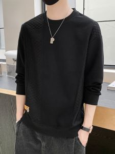 ROMON | Loose Fit Long Sleeve Round Neck Mens Hoodie Romon Brand Spring Autumn New Style Fashionable Base Shirt Top Trendy T-shirt